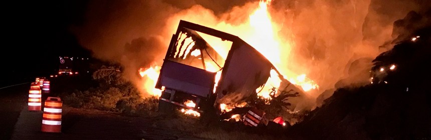 semi truck fire